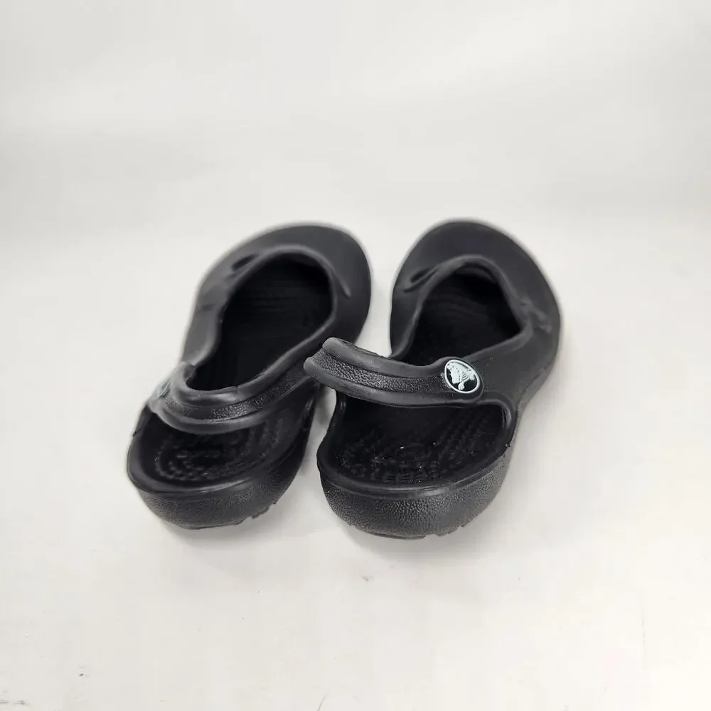 Crocs Baby Girl Size 4 Black Mary Jane Ballet Shoes
